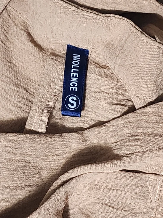 Wide-Leg Khaki Overalls Jumpsuit - Casual Women's - Picture 7 of 9